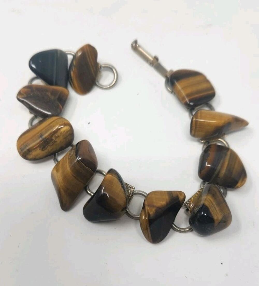 Tiger's Eye Bracelet | Natural Barrel Shaped | Chunky | Statement Piece | Unisex